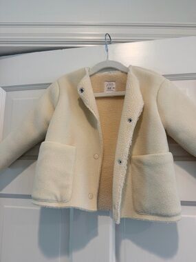 Zara Toddler Sherpa Jacket Cream Fleece Coat Size 12–18 Months